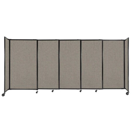 Versare StraightWall Sliding Portable Partition 11'3" x 5' Warm Pebble Fabric 1448563